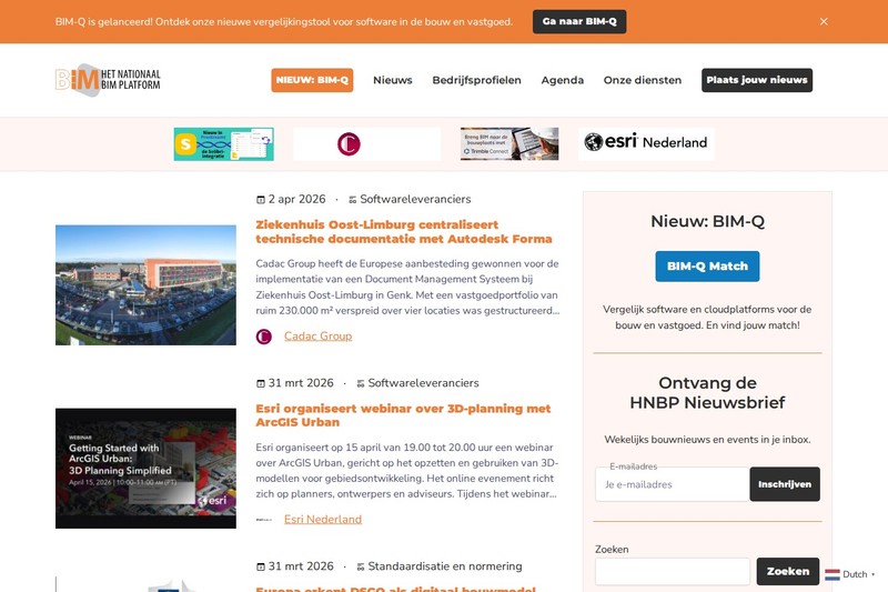 Het Nationaal BIM Platform homepage