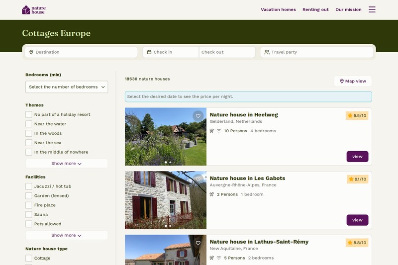 Nature.House vacation homes overview