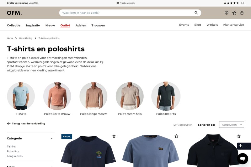 Only for Men T-shirts and polo's category page