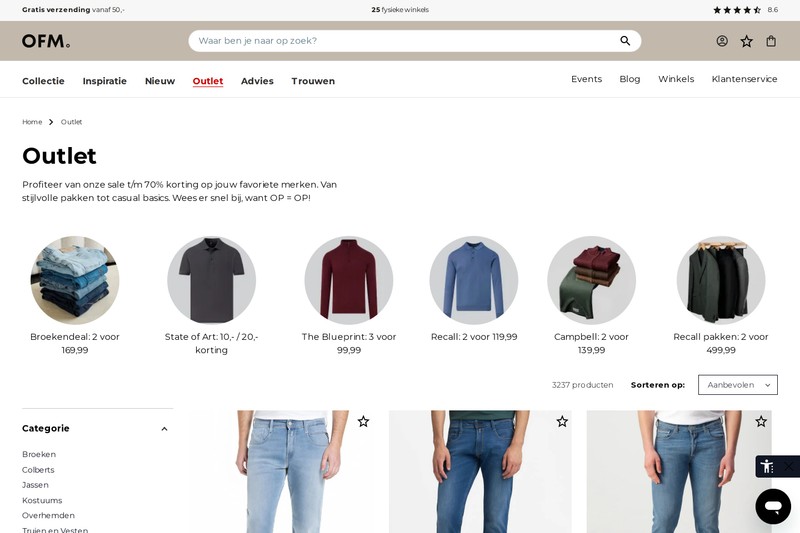 Only for Men outlet section